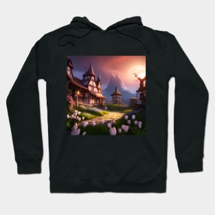 Pink Tulips Village Hoodie